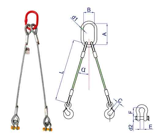 2-leg wire rope slings