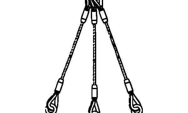 3-Leg Wire Rope Slings|Triple Leg Bridle Wire Rope Slings