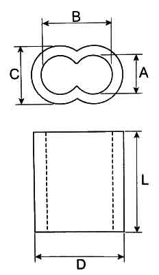 Aluminum Double Barrel Ferrules Diagram