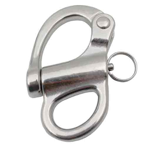 Asfixiado Pack of 2 Stainless steel 316 Fixed Spring Shackle Snap Shackle Handing Pull Shackle Locked shackle Sling 35mm