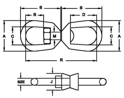 G-402 Regular Swivels Diagram