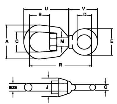 G-401 chain swivels diagram