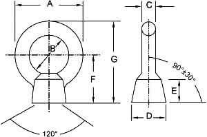 JIS1169 Eye Nuts Diagram