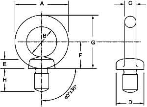 JIS1168 Eye Nuts Diagram