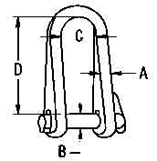 Long D Shackle with Key Pin Diagram