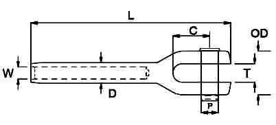 Machined Swage Fork Diagram