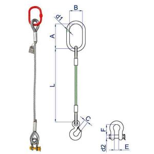 Single Leg Wire Rope Slings|Bridle Slings|1-Leg Lifting Slings ...