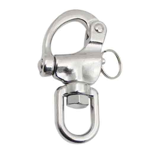 Asfixiado Pack of 2 Stainless steel 316 Fixed Spring Shackle Snap Shackle Handing Pull Shackle Locked shackle Sling 35mm