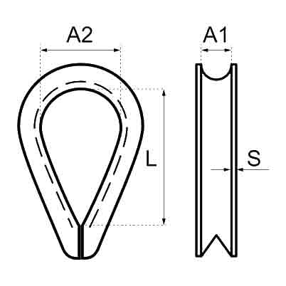 Stainless Steel Wire Rope Thimbles Diagram