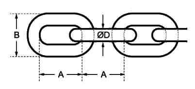 Stainless Steel Short Link Chains Diagram