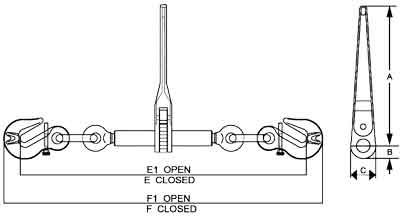 EN12195-3 Ratchet Load Binder Diagram