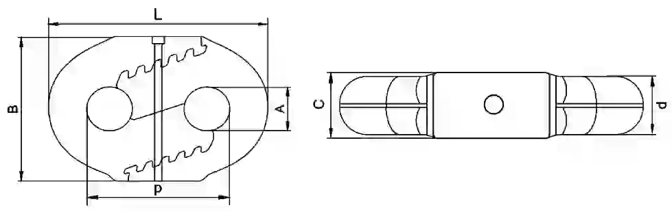 Mining Chain Connectors DIN22258-1 Drawing